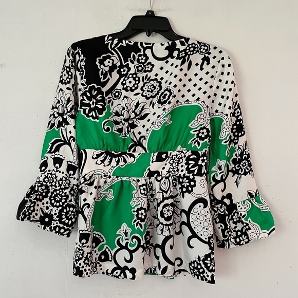 Tibi Floral Print Silk Wrap Blouse - Picture 5 of 16